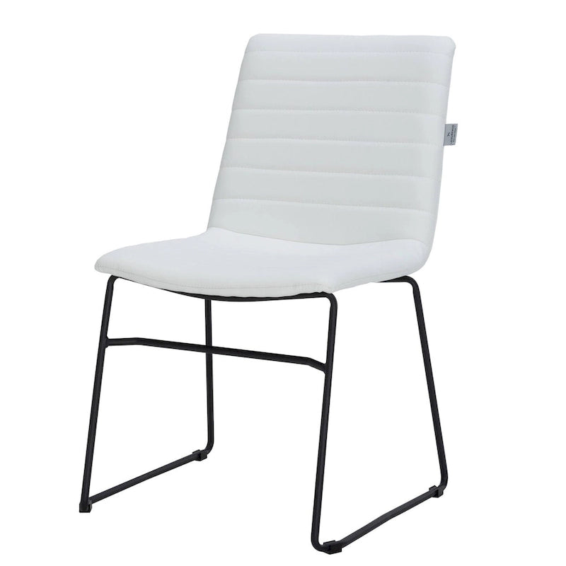 Chaise de bureau en cuir et polyester avec base en acier inoxydable Série