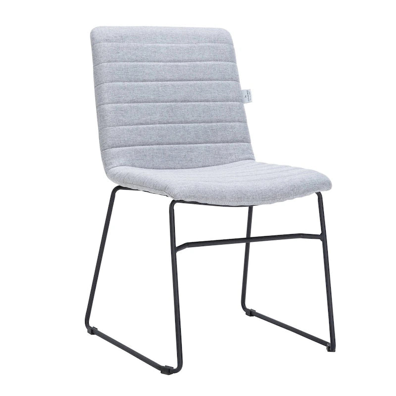 Chaise de bureau en cuir et polyester avec base en acier inoxydable Série