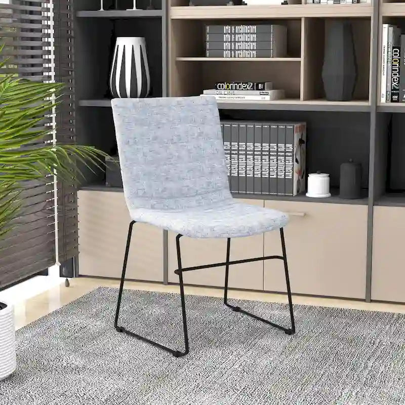 Chaise de bureau en cuir et polyester avec base en acier inoxydable Série