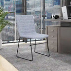 Chaise de bureau en cuir et polyester avec base en acier inoxydable Série