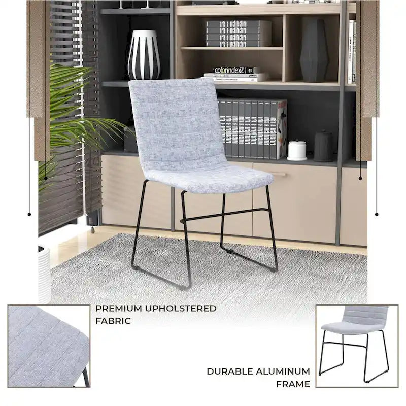 Chaise de bureau en cuir et polyester avec base en acier inoxydable Série