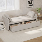 Lit de repos moderne rembourré, petit lit de repos simple avec 2 tiroirs