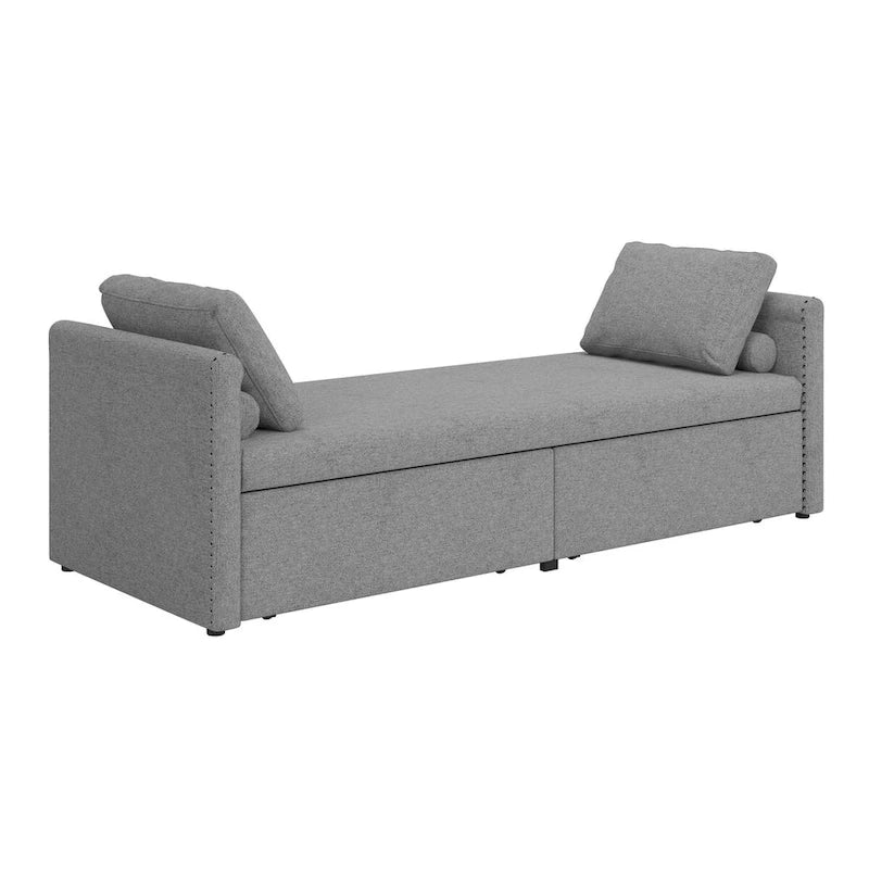 Lit de repos moderne rembourré, petit lit de repos simple avec 2 tiroirs